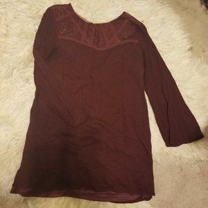 Maroon shift dress